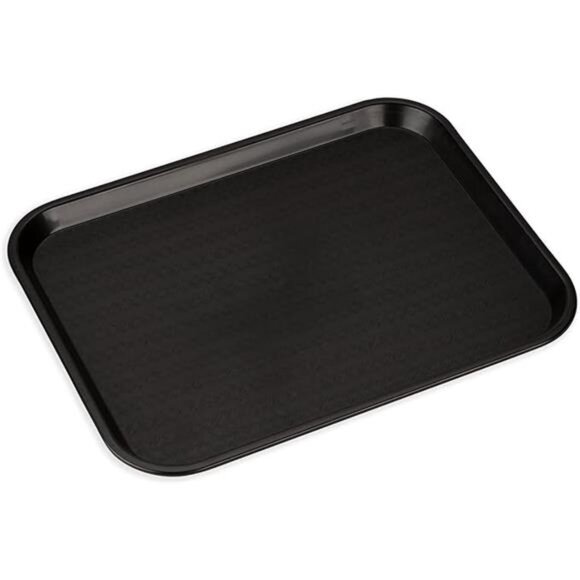 Large Cafeteria Tray 14x18 Fast Food Serving Tray Non Slip Stackable Black Poly - Picture 7 of 7